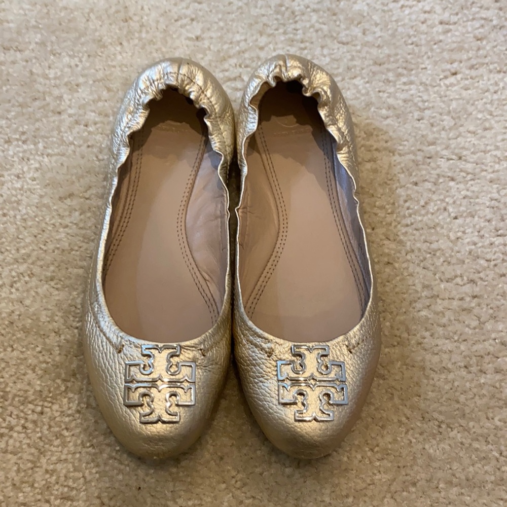 Tori Burch gold flats